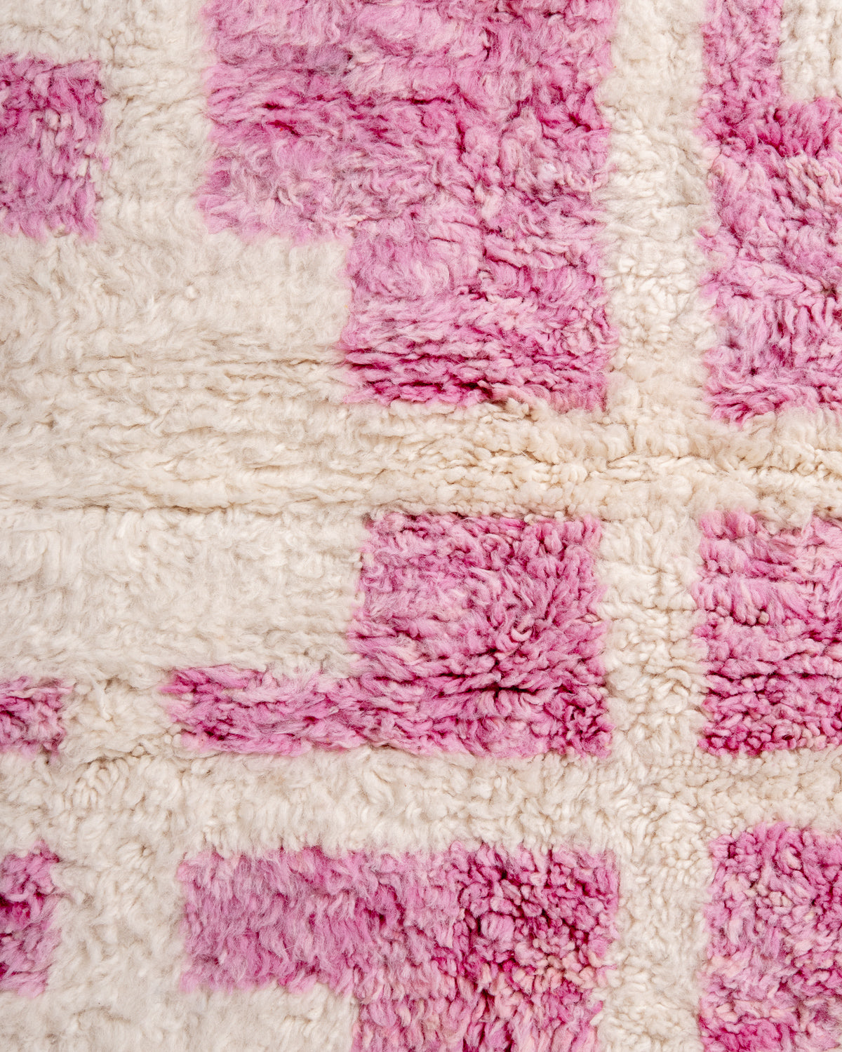 Modern, designer, handcrafted Berber rug from Morocco. Beniourain carpet with beautiful colours and patterns and fluffy wool texture.
